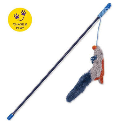 Kazoo Cat Toy Flying Mouse Wand-Cat Gyms & Toys-Ascot Saddlery