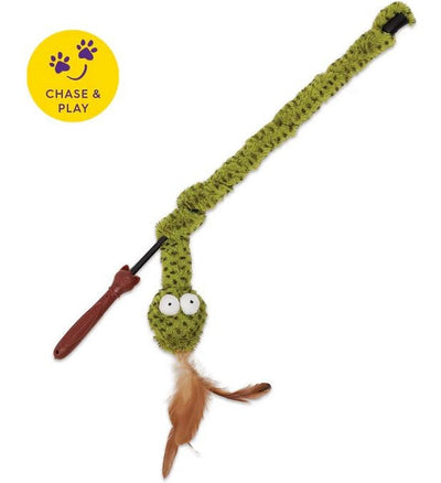 Kazoo Cat Toy Spotty Snake Wand-Cat Gyms & Toys-Ascot Saddlery