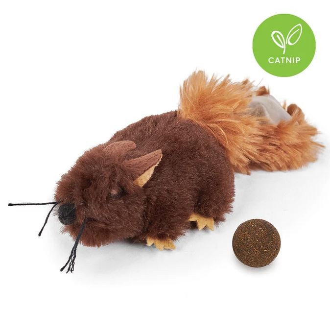 Kazoo Cat Toy Squishy Squirrel-Cat Gyms & Toys-Ascot Saddlery