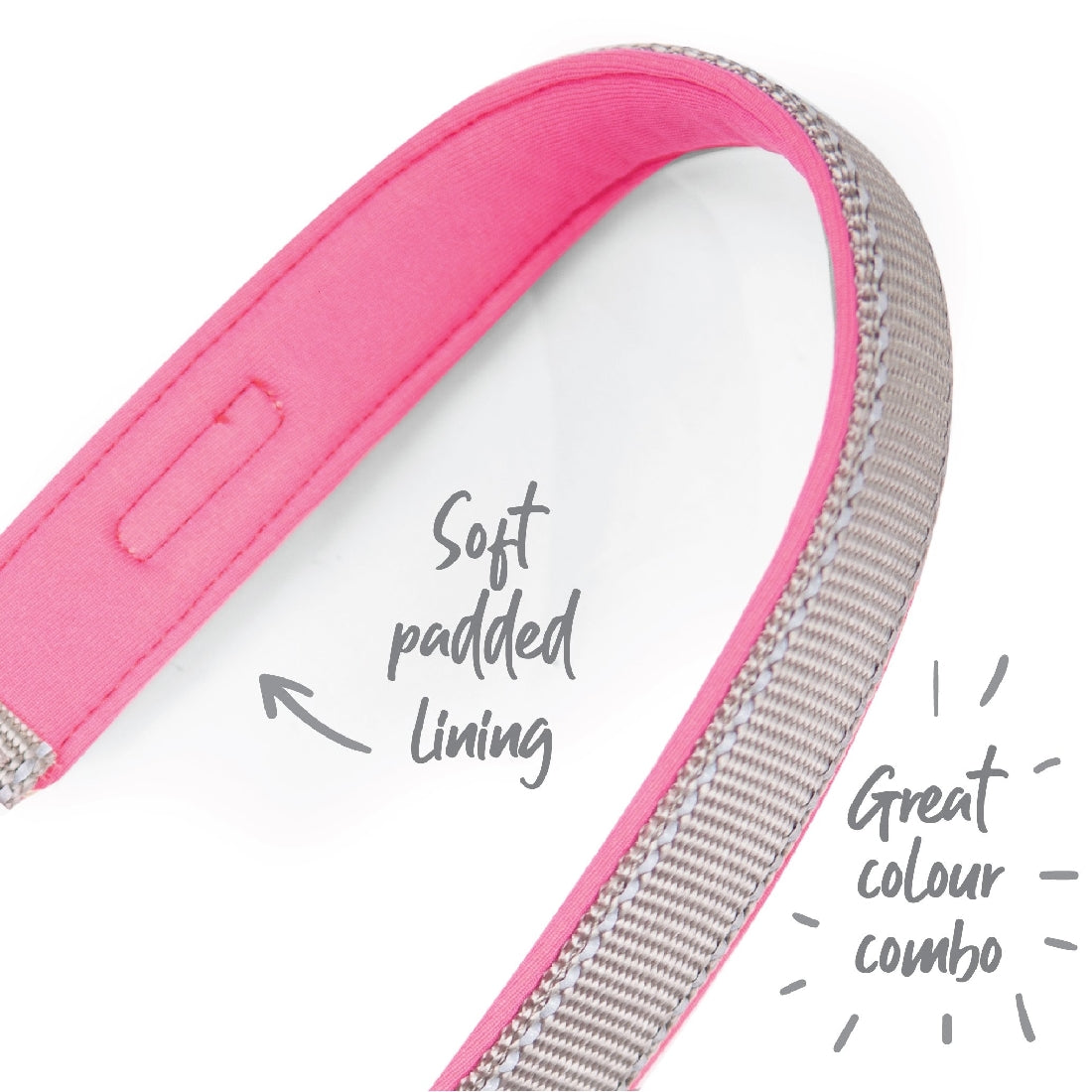 Kazoo Dog Collar Active Adjustable Silver & Pink-Dog Collars & Leads-Ascot Saddlery