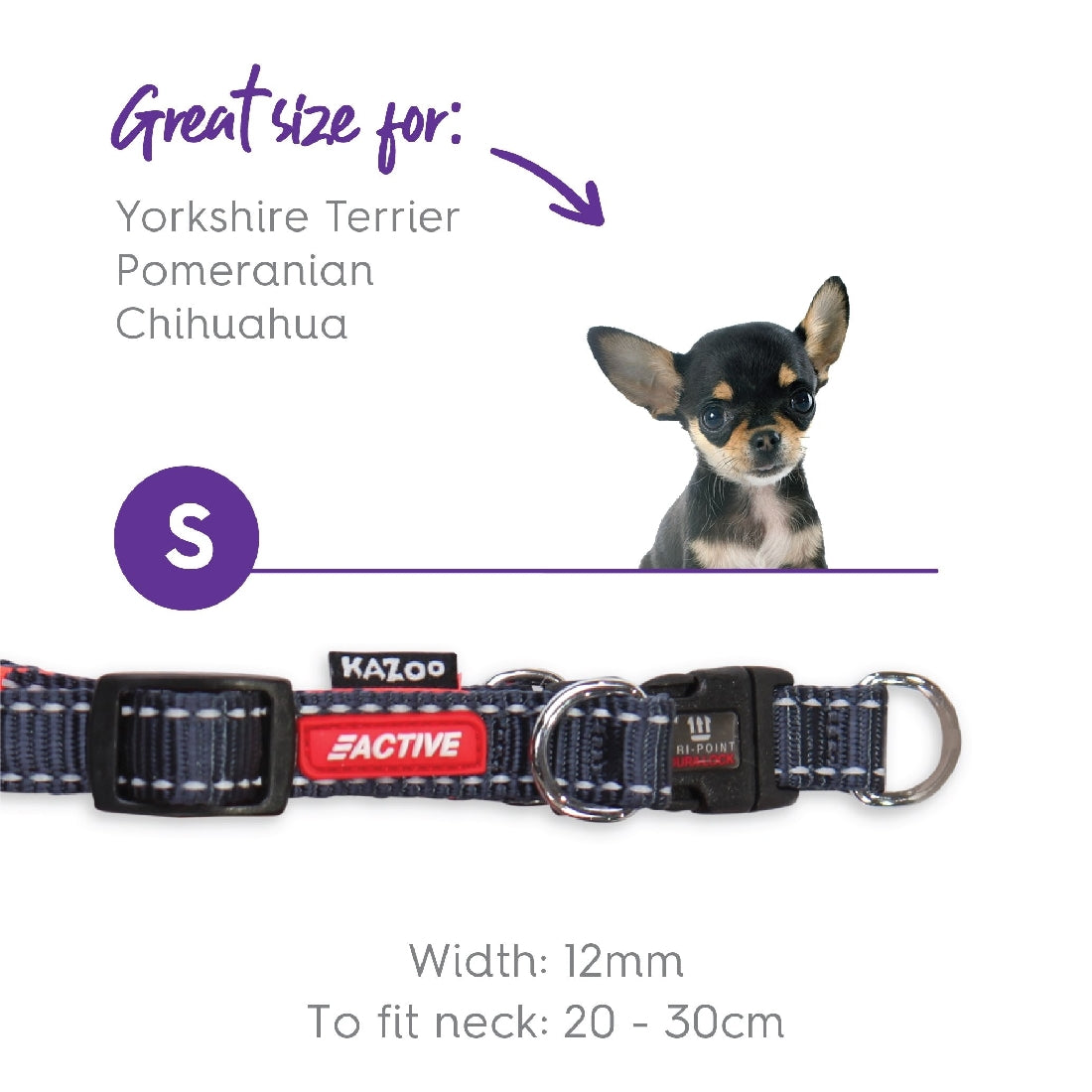 Kazoo Dog Collar Active Adjustable Slate & Orange-Dog Collars & Leads-Ascot Saddlery