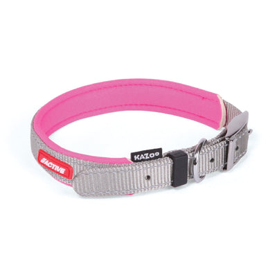 Kazoo Dog Collar Active Silver & Pink-Dog Collars & Leads-Ascot Saddlery