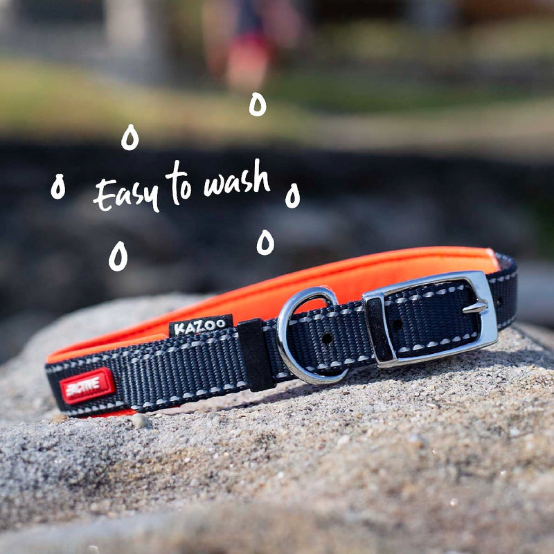 Kazoo Dog Collar Active Slate & Orange-Dog Collars & Leads-Ascot Saddlery