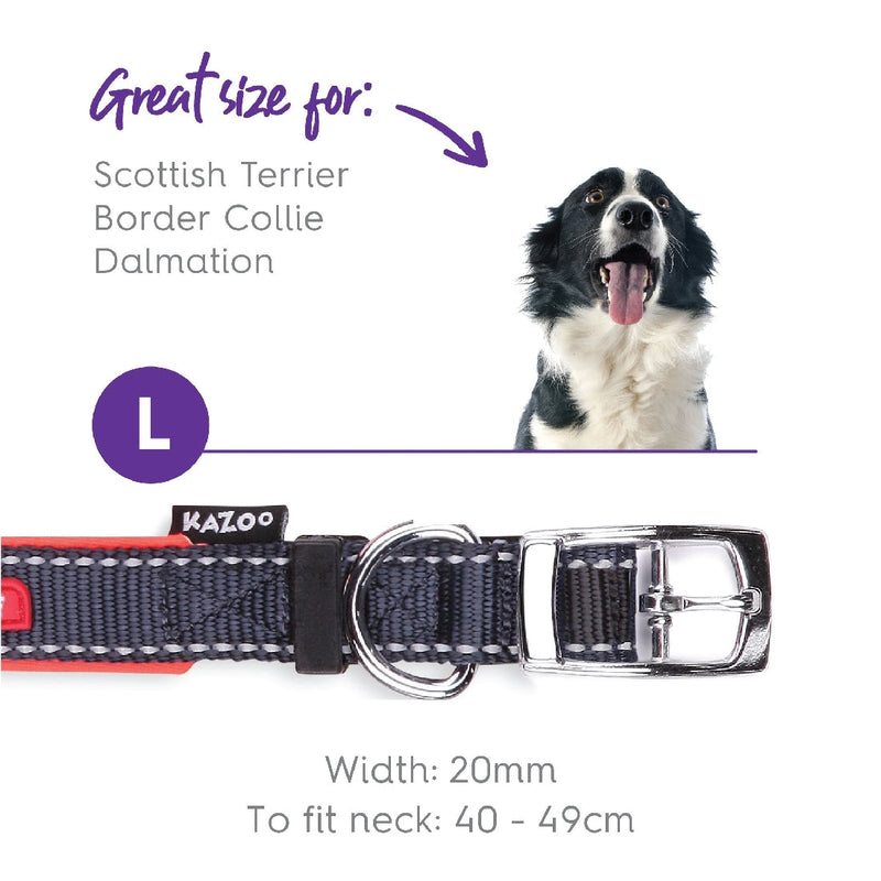 Kazoo Dog Collar Active Slate & Orange-Dog Collars & Leads-Ascot Saddlery