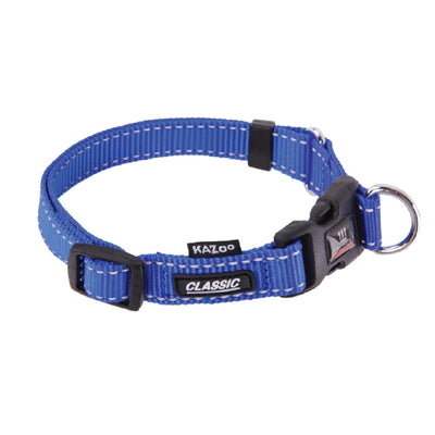 Kazoo Dog Collar Classic Adjustable Blue-Dog Collars & Leads-Ascot Saddlery