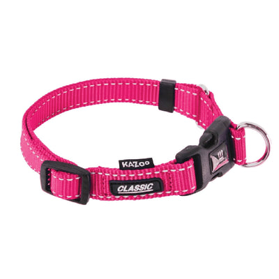 Kazoo Dog Collar Classic Adjustable Pink-Dog Collars & Leads-Ascot Saddlery