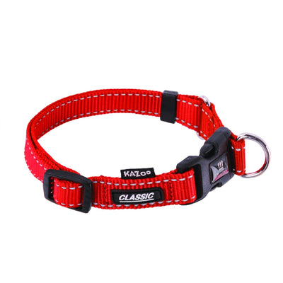 Kazoo Dog Collar Classic Adjustable Red-Dog Collars & Leads-Ascot Saddlery