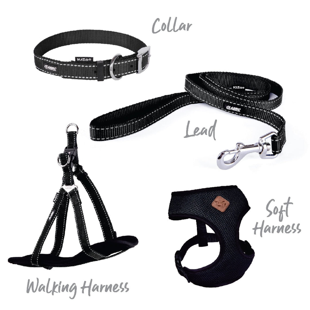 Kazoo Dog Harness Classic Black-Dog Collars & Leads-Ascot Saddlery