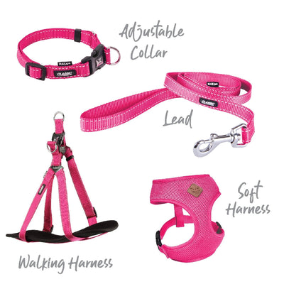 Kazoo Dog Harness Classic Pink-Dog Collars & Leads-Ascot Saddlery