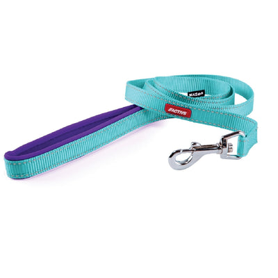Kazoo Dog Leash Active Aqua & Purple 1200mm-Dog Collars & Leads-Ascot Saddlery