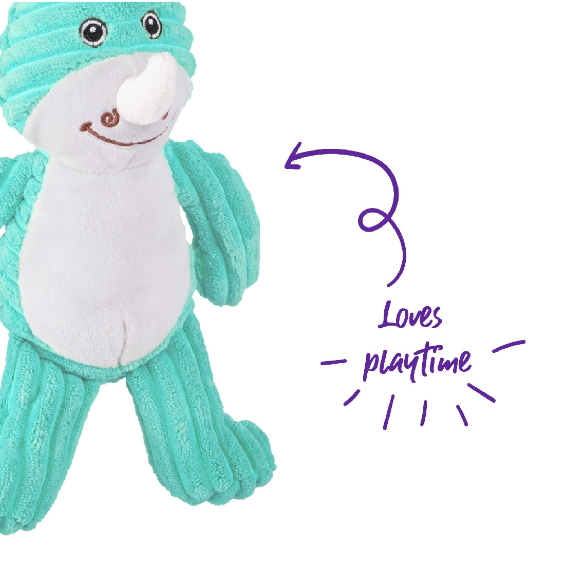 Kazoo Dog Toy Furries Funky Rhino Medium-Dog Toys-Ascot Saddlery