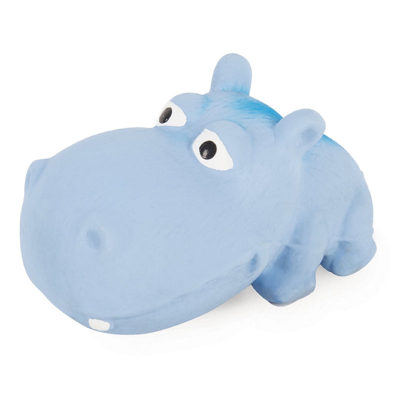 Kazoo Dog Toy Latex Smiling Hippo Blue Medium