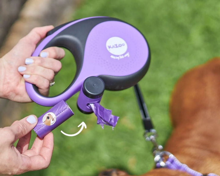 Kazoo Retractable Lead With Poop Bag Dispenser Extra Large-Dog Collars & Leads-Ascot Saddlery