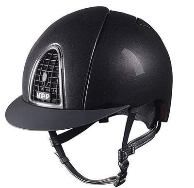 Kep Cromo Shine Helmet Black & Black Grid-RIDER: Helmets-Ascot Saddlery