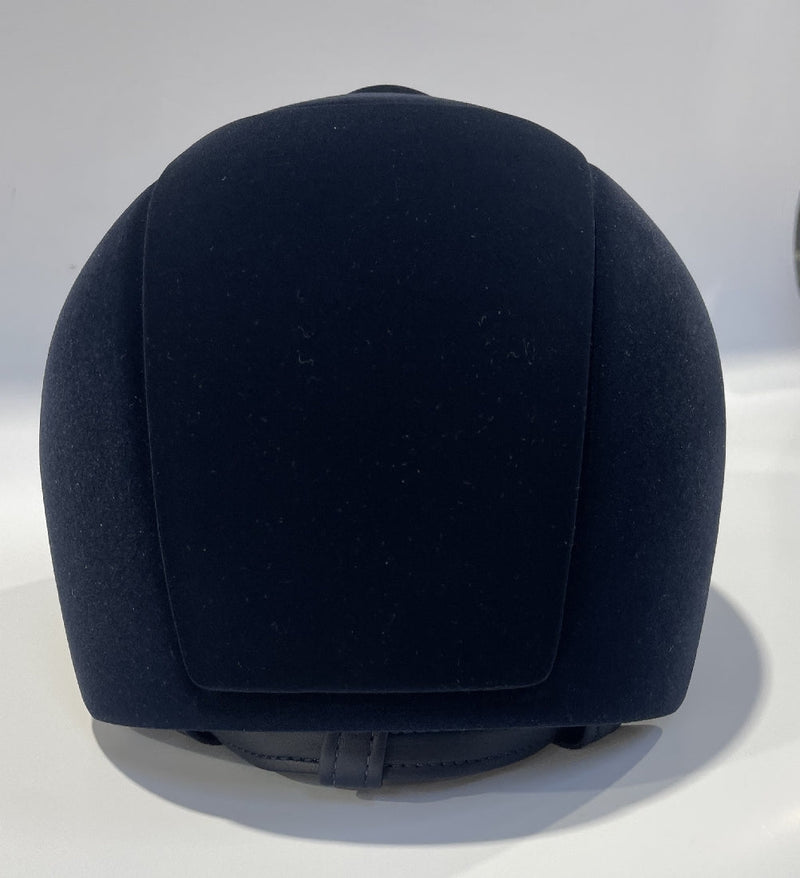 Kep Cromo Velvet Blue Helmet Blue Grid-RIDER: Helmets-Ascot Saddlery