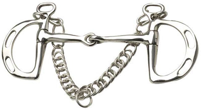 Kimblewick Bit Slotted Cheeks Jointed Mouth Stainless Steel-HORSE: Bits-Ascot Saddlery