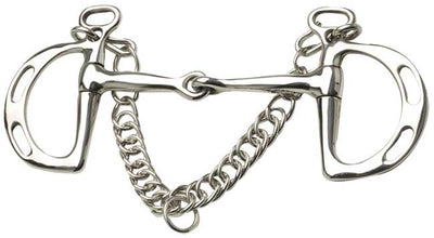 Kimblewick Bit Slotted Cheeks Jointed Mouth Stainless Steel-HORSE: Bits-Ascot Saddlery