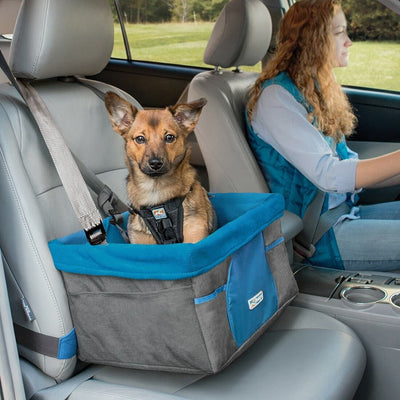 Kurgo Booster Seat Heather Charcoal Blue-Dog Accessories-Ascot Saddlery
