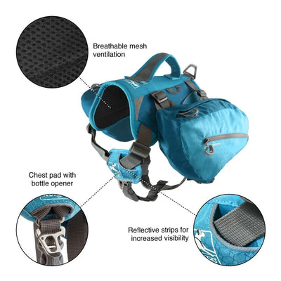 Kurgo Dog Backpack Big Baxter Coastal Blue-Dog Walking-Ascot Saddlery