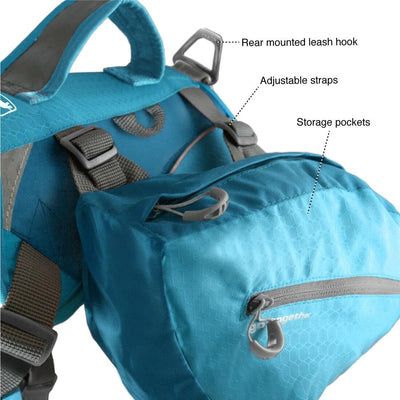 Kurgo Dog Backpack Big Baxter Coastal Blue-Dog Walking-Ascot Saddlery