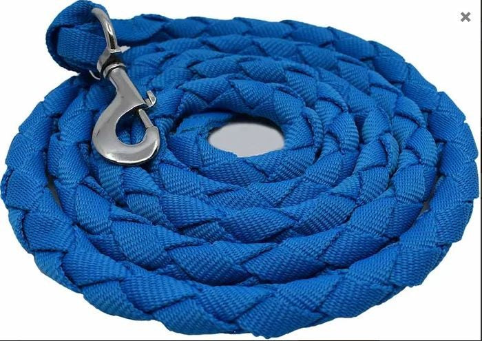 Lead Plaited Webbing Aqua-HORSE: Leads & Snap Hooks-Ascot Saddlery