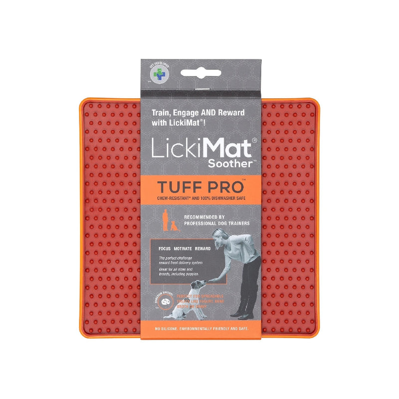 Lickimat Pro Tuff Soother Licking Mat Orange-Dog Accessories-Ascot Saddlery