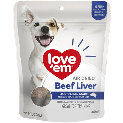 Love Em Dog Treats Air Dried Beef Liver 90gm-Dog Treats-Ascot Saddlery