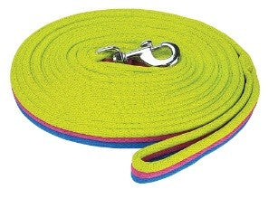 Lunge Lead Brite Royal & Pink & Lime 9mt-HORSE: Lungeing & Schooling-Ascot Saddlery