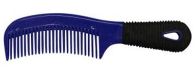 Mane Comb Handle Rubber Pvc Blue-STABLE: Grooming-Ascot Saddlery