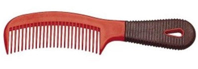 Mane Comb Handle Rubber Pvc Red-STABLE: Grooming-Ascot Saddlery