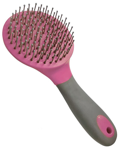 Mane & Tail Brush Ergonomic Grip Pink-STABLE: Grooming-Ascot Saddlery