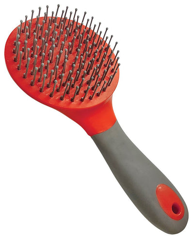 Mane & Tail Brush Ergonomic Grip Red-STABLE: Grooming-Ascot Saddlery