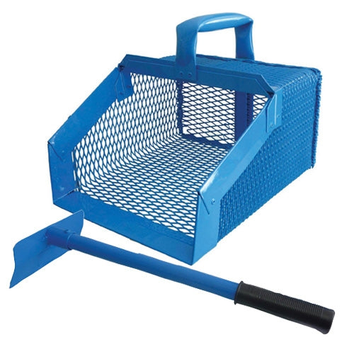 Manure Scoop Mesh Blue Short-STABLE: Stable Equipment-Ascot Saddlery
