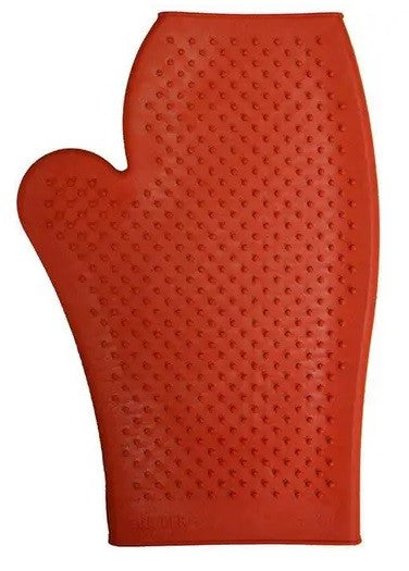 Mitt Grooming Rubber Stc Red-STABLE: Grooming-Ascot Saddlery