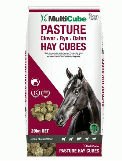 Multi Cube Pasture Clover & Rye & Oaten Hay Cubes 20kg-STABLE: Horse Feed-Ascot Saddlery