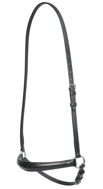 Noseband Drop Leather Aintree Black-HORSE: Nosebands & Browbands-Ascot Saddlery