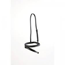 Noseband Hanoverian Grainge Leather Black Full-HORSE: Nosebands & Browbands-Ascot Saddlery