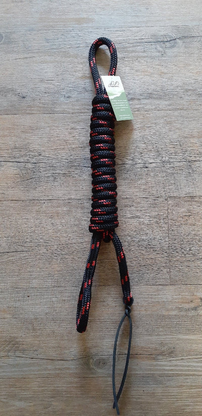 Nungar Lead Clipless 12mm 12ft Black & Red-HORSE: Lungeing & Schooling-Ascot Saddlery