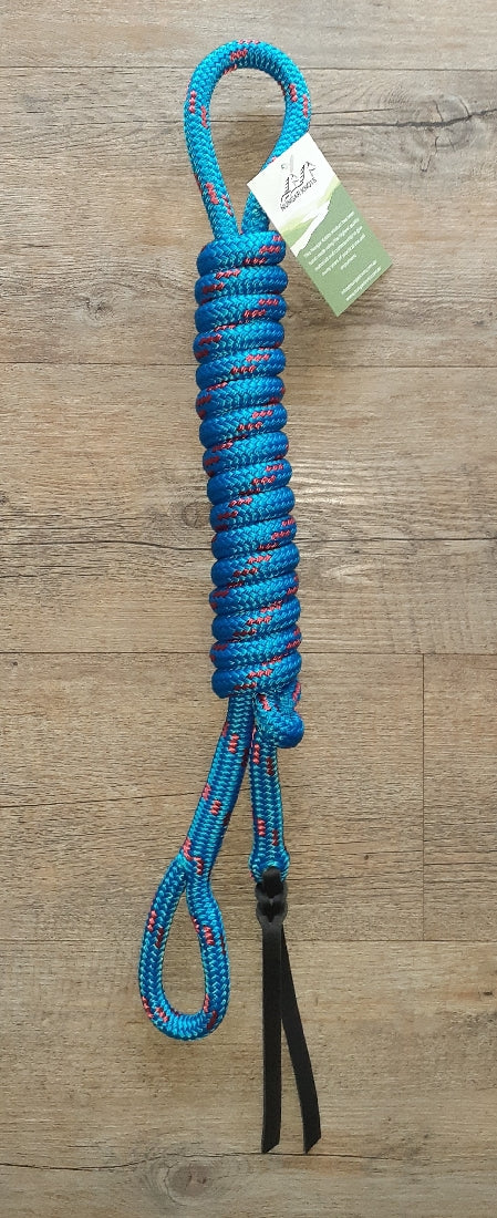 Nungar Lead Clipless 12mm 12ft Blue & Red-HORSE: Lungeing & Schooling-Ascot Saddlery