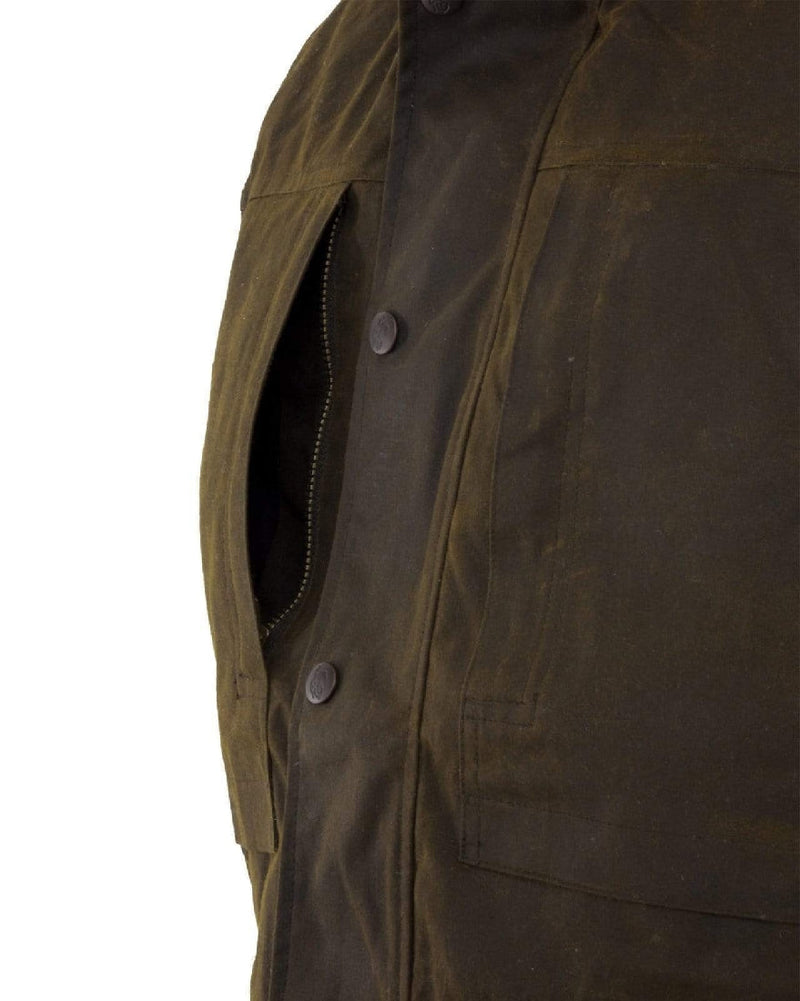 Outback Deer Hunter Oilskin Vest Bronze-CLOTHING: Oilskins-Ascot Saddlery