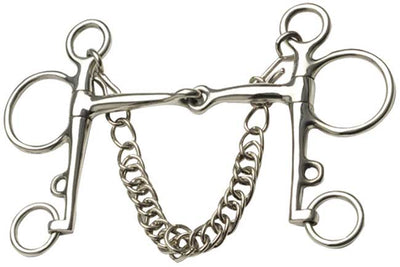 Pelham Bit Jointed Mouth Stainless Steel-HORSE: Bits-Ascot Saddlery