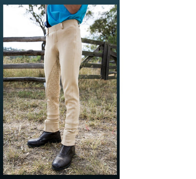 Peter Williams Gel Seat Pull On Jodhpurs Beige Childs-CLOTHING: Jodhpurs & Breeches Childs-Ascot Saddlery