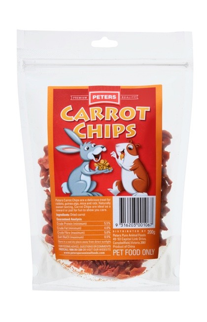 Peters Treat Carrot Chips 200gm-Small Animal-Ascot Saddlery