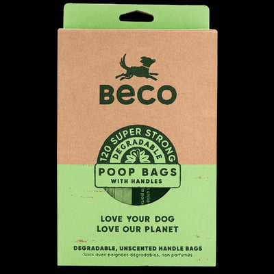 Poo Bag Beco Unscented 120pack With Handles-Dog Walking-Ascot Saddlery