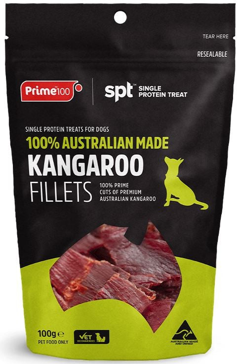 Prime Treats Kangaroo Fillets 100gm-Dog Treats-Ascot Saddlery
