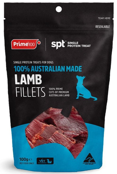Prime Treats Lamb Fillets 100gm-Dog Treats-Ascot Saddlery
