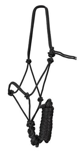 Pro Choice Rope Halter & 10ft Lead Black-HORSE: Headstalls-Ascot Saddlery