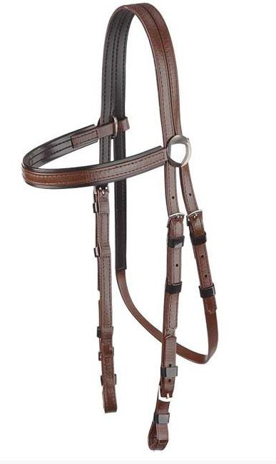 Pvc Bridle Head Full Brown & Black Trim-HORSE: Racing & PVC-Ascot Saddlery
