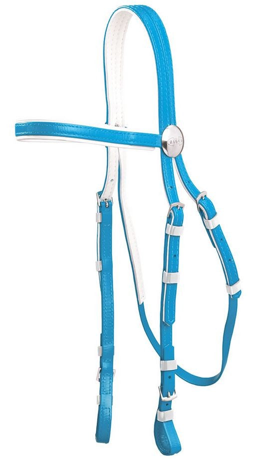 Pvc Bridle Head Full Navy & Black Trim-HORSE: Racing & PVC-Ascot Saddlery