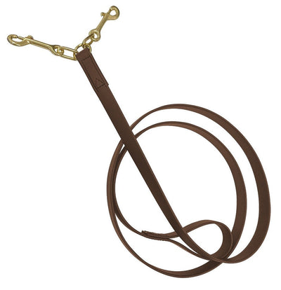 Pvc Double Clip Lead Race Day Brown-HORSE: Leads & Snap Hooks-Ascot Saddlery